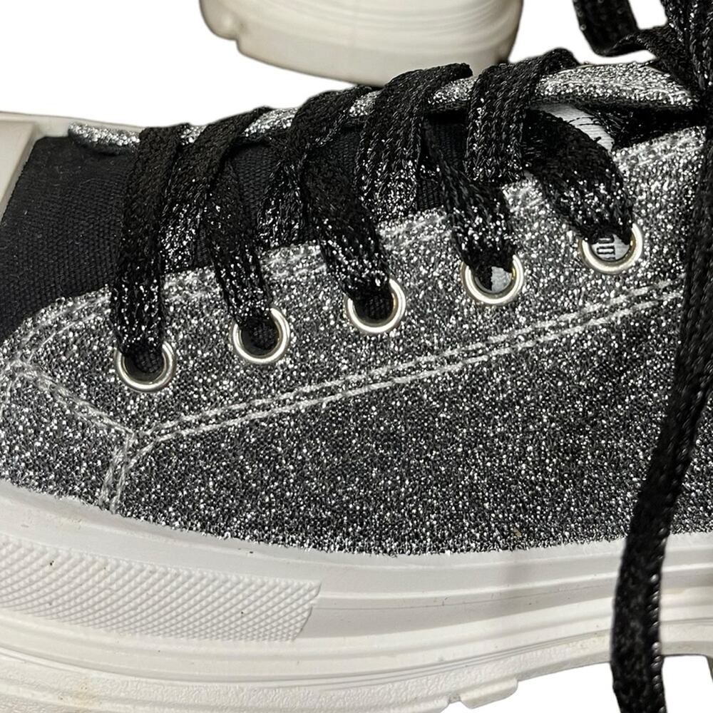 TRUE RELIGION Janis Black Glitter Chunky Sneaker Lace Up Women's Size‎ 6 - Picture 5 of 10